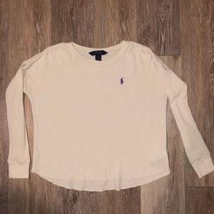 Polo Ralph Lauren Eggshell Cropped Long Sleeve
